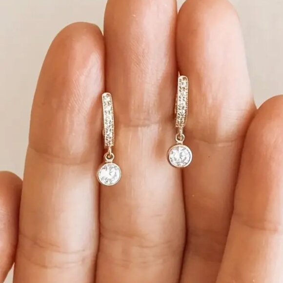 14K Gold Womens Hanging Drop 1ct Diamond Earrings Ladies New 14 K Silver Jewelry